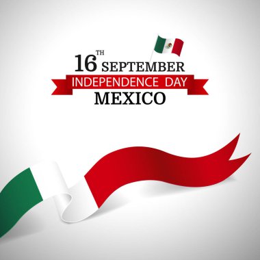 Vector Illustration of  Mexico Independence Day. Ribbon