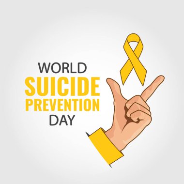Dünya İntihar Önleme Günü 'nün Vektör İllüstrasyonu.