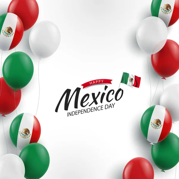 Vector Illustration Mexico Independence Day Background Balloon — Vector de stock