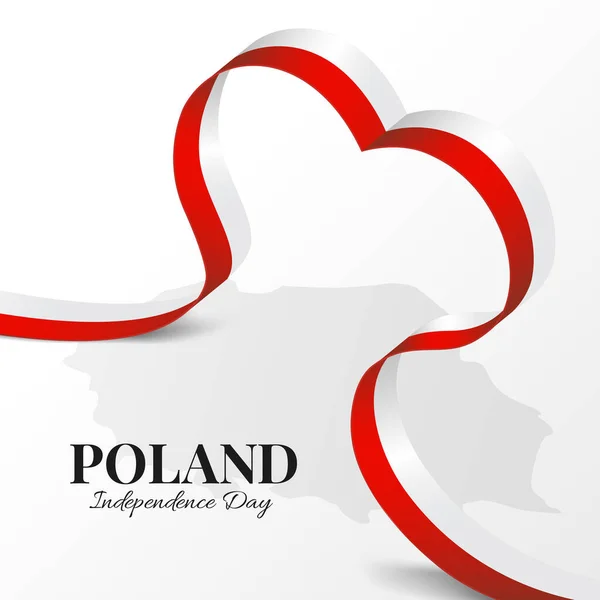 Wektor Ilustracja Dnia Niepodległości Polski Wstążka — Wektor stockowy