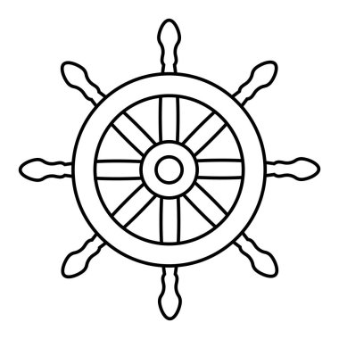 Geminin direksiyon simgesi. Beyaz arkaplanda izole edilmiş doğrusal biçim simgesi. Vektör illüstrasyonu