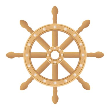 Vektör çizimi. Gemi direksiyon çizimi.