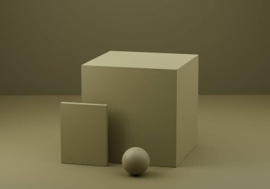 Ürün sunumu için podyumu hazırlayın, yeşil, 3D görüntüleme, 3D podyum