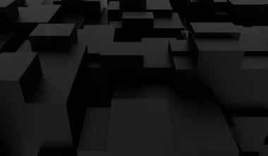 Farklı boyutlardaki küplerin 3 boyutlu arka planı. 3d oluşturma