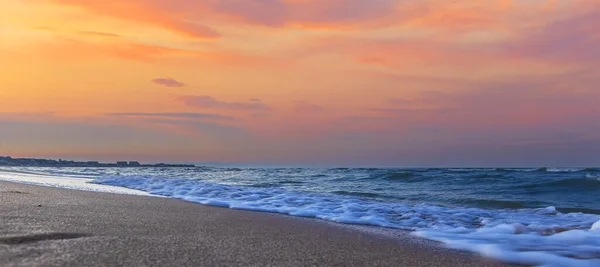 Coast Caspian Sea Sunset — Stockfoto