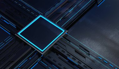 Metal parçalarından 3 boyutlu teknoloji arkaplanı. 3d oluşturma