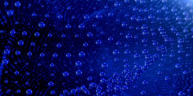 Farklı boyutlardaki kürelerden 3d soyut arkaplan