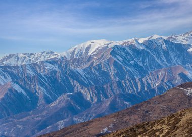 Panorama of the Caucasus Mountains in Azerbaijan