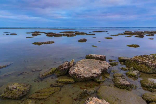 Hazar Denizi Kıyısında Güneş Doğarken — Stok fotoğraf