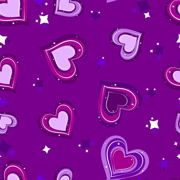 Seamless Repeating Pattern Hearts Different Sizes —  Vetores de Stock