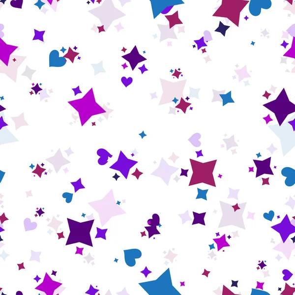 Seamless Repeating Pattern Colorful Hearts Stars — Stok fotoğraf