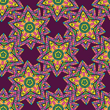 Kusursuz tekrarlayan oryantal desen. Mandala illüstrasyonu