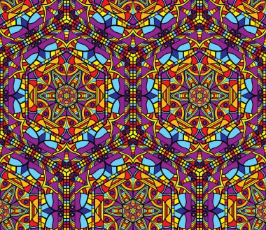 Kusursuz tekrarlayan oryantal desen. Mandala illüstrasyonu.