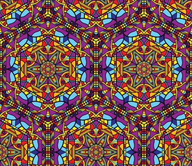 Kusursuz tekrarlayan oryantal desen. Mandala illüstrasyonu.