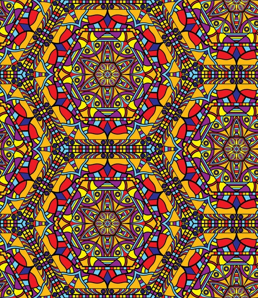 无缝线重复东方模式 Mandala例证 — 图库矢量图片