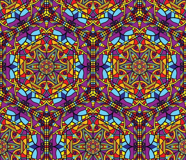 Patrón Oriental Repetitivo Sin Costuras Ilustración Mandala — Vector de stock