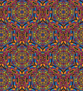 Seamless repeating oriental pattern. Mandala illustration.	