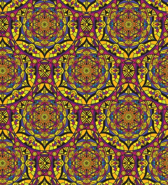 Seamless repeating oriental pattern. Mandala illustration.	