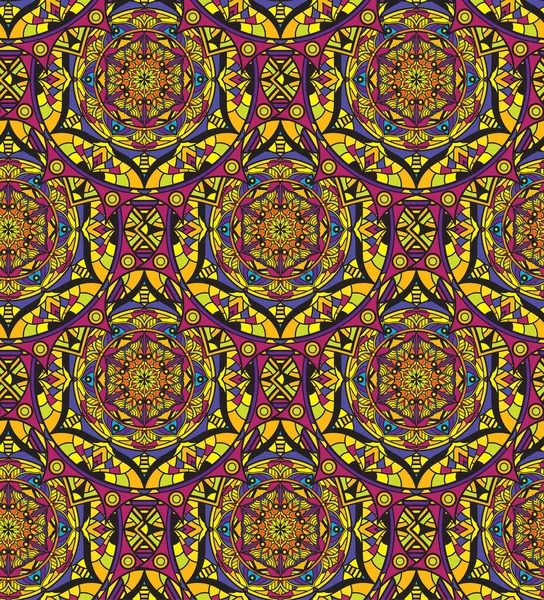 Seamless Repeating Oriental Pattern Mandala Illustration — Vector de stock
