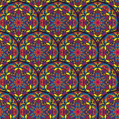 Kusursuz tekrarlayan oryantal desen. Mandala illüstrasyonu.