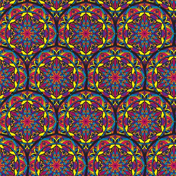 Kusursuz tekrarlayan oryantal desen. Mandala illüstrasyonu.