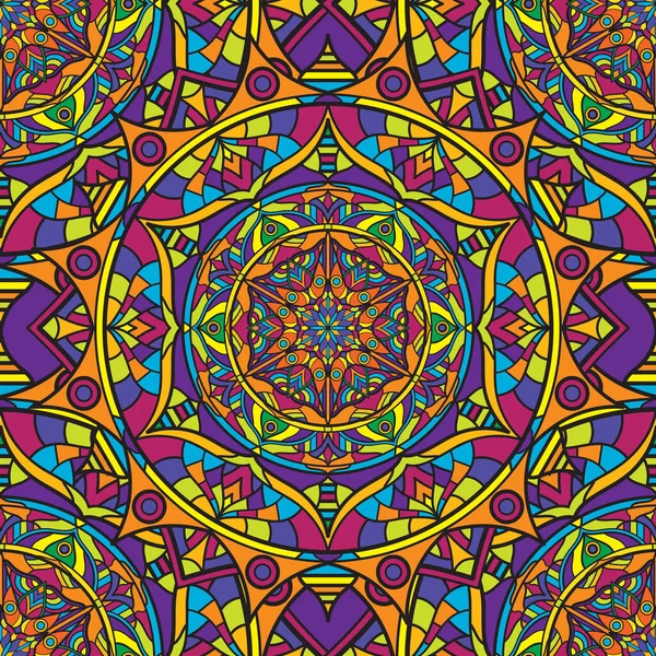 Seamless Repeating Oriental Pattern Mandala Illustration — Stock Vector