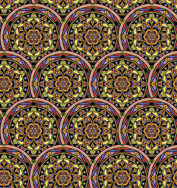 Patrón Oriental Repetitivo Sin Costuras Ilustración Mandala — Vector de stock