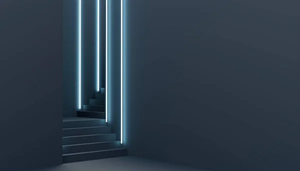 Абстрактная Лестница Коридоре Рендеринг — стоковое фото