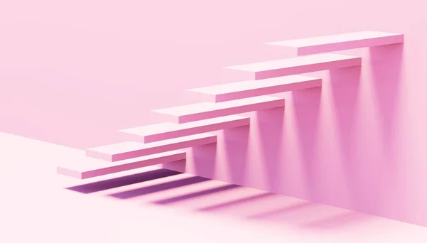 廊下の抽象的な階段 3Dレンダリング — ストック写真