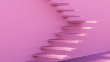 Koridorda soyut merdiven var. 3d hazırlayıcı