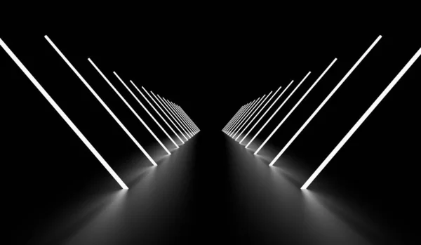 Абстрактный Неоновый Тоннель Рендеринг — стоковое фото
