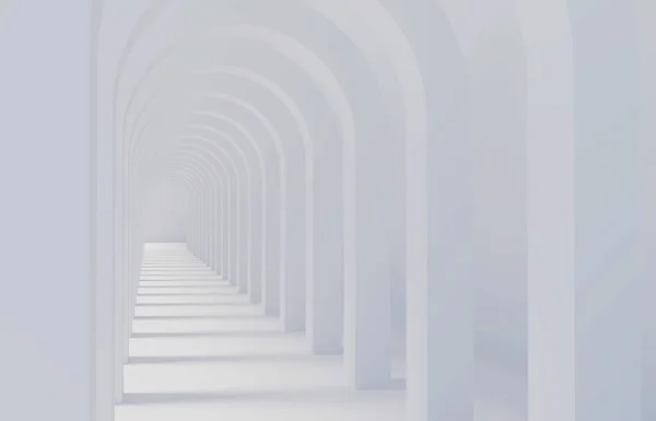 Abstract Arched Corridor Extending Perspective Rendering — Stock Photo, Image