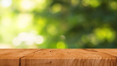 Wooden board against a blurred background. 3d rendering