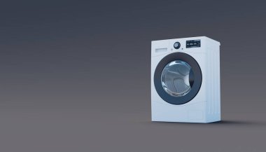 Washing machine dark wall. 3d rendering