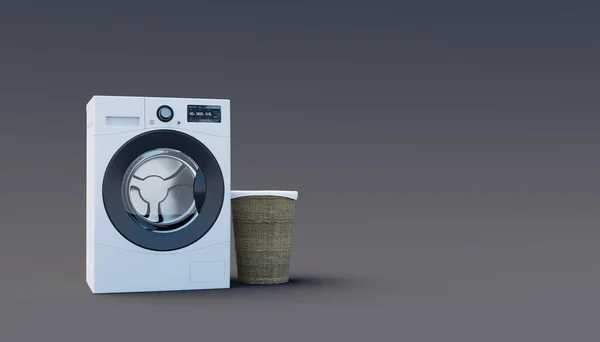 Washing Machine Basket Dark Wall Rendering — Stock Photo, Image
