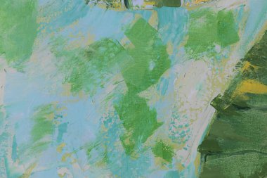 Oil paints on canvas. The background