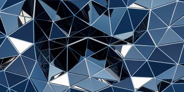 Abstract simple triangulated wireframe background. 3d render