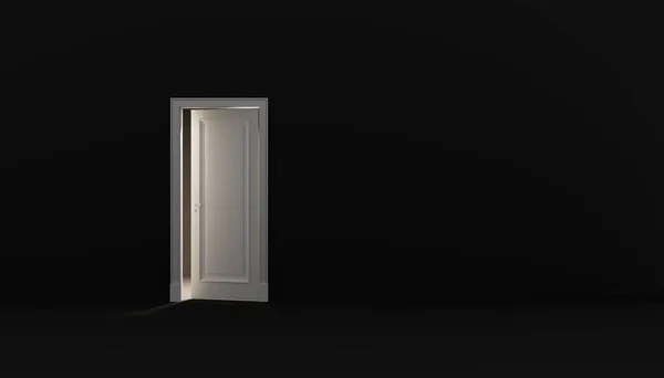 Open white door to the room. 3d render