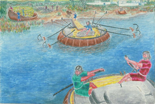 Mesopotamia, gufas on the river Euphrates