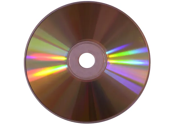 CD-ROM dourado sobre fundo branco — Fotografia de Stock