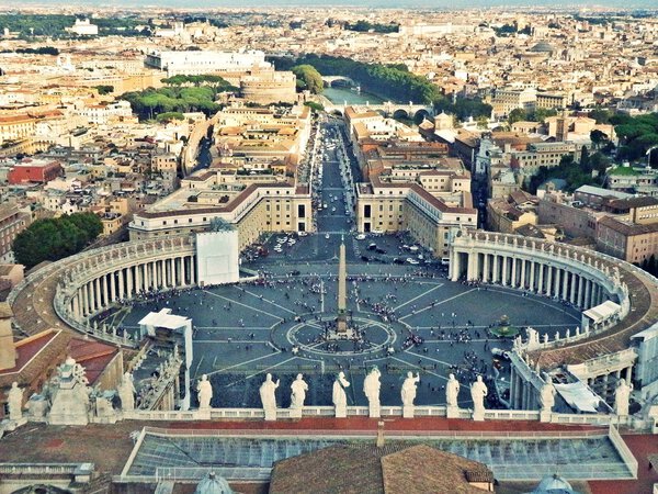 View of st. peter's square in vatican city from basilica