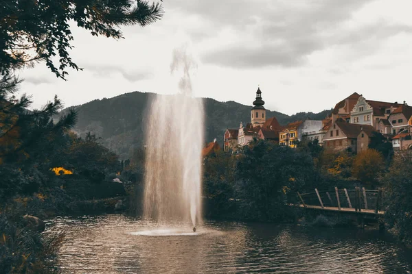 Fronleiten Eine Schöne Touristenstadt Österreich See Und Berge Der Stadt — Stockfoto