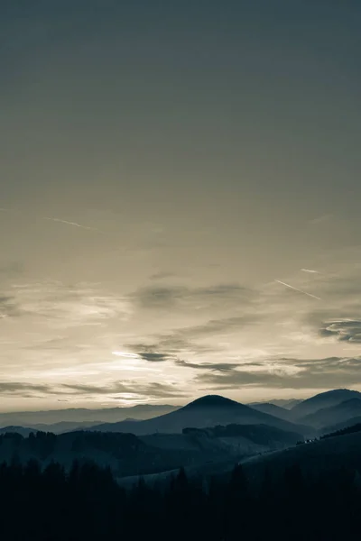 Berge Österreich Landschaft Und Sonnenuntergang Den Bergen — Stockfoto