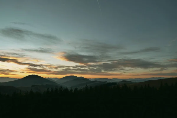 Berge Österreich Landschaft Und Sonnenuntergang Den Bergen — Stockfoto