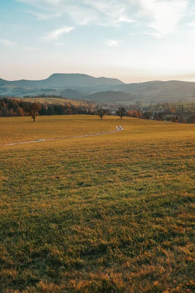 Landschaft Österreich Schöner Sonnenuntergang Den Bergen — Stockfoto