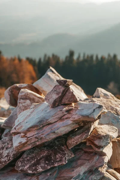Österreichische Landschaft Berge Und Steine Nahaufnahme Von Steinen Auf Dem — Stockfoto