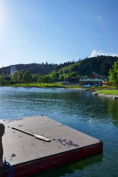 Hermoso Lago Parque Austria Descanse Lago Las Montañas Austria Estiria — Foto de Stock