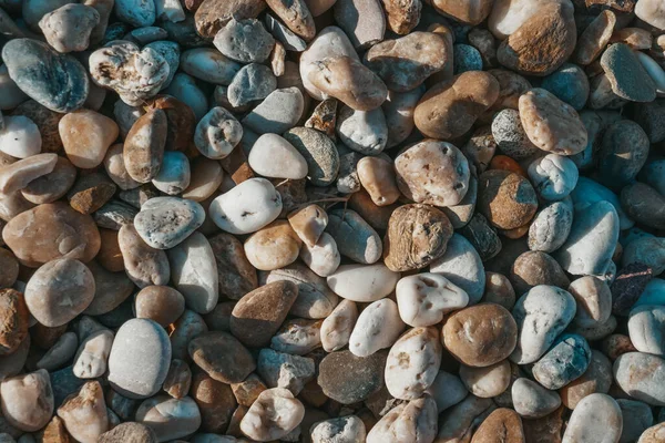 Pedras Uma Praia Seixos Fundo Close — Fotografia de Stock