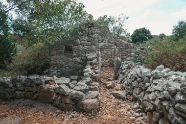 Beautiful old streets in Croatia. Architecture of southern Europe. Old sights and houses.