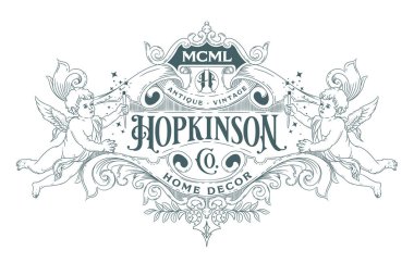 Küçük Melek lüks amblem çerçeve şablonu